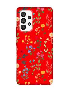 Матовий червоний чохол на Samsung Galaxy A53 4G/5G :: Квітковий фон (принт 269)