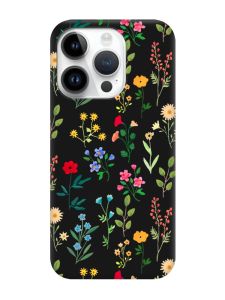 Матовий чорний чохол на Apple iPhone 14 Pro :: Квітковий фон (принт 269)