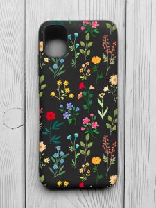 Матовий чорний чохол на Samsung Galaxy A04E/A042 :: Квітковий фон (принт 269)