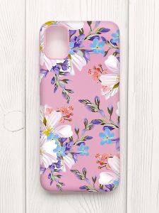 Матовий рожевий чохол на Samsung Galaxy A04E/A042 :: Квітковий малюнок (принт 272)