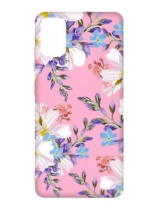 Матовий рожевий чохол на Samsung Galaxy M30s/M21 :: Квітковий малюнок (принт 272)
