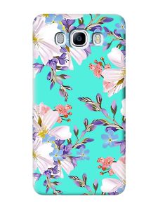 Матовий бірюзовий чохол на Samsung Galaxy J7(2016) J710 :: Квітковий малюнок (принт 272)