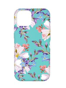 Матовий бірюзовий чохол на Apple iPhone 12 Pro Max :: Квітковий малюнок (принт 272)