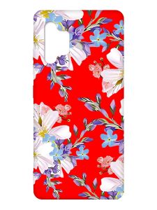 Матовий червоний чохол на Samsung Galaxy A32 :: Квітковий малюнок (принт 272)