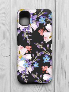 Матовий чорний чохол на Samsung Galaxy A04E/A042 :: Квітковий малюнок (принт 272)