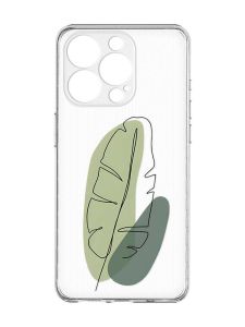 Чохол із захистом камери на  iPhone 15 Pro :: Листочок (принт 65)