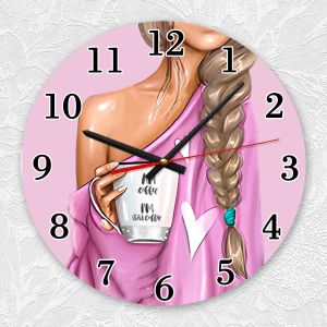 Годинник настінний :: Дівчина з кавою (принт 58)