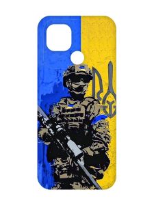 Матовий чохол з червоними боками на Xiaomi Redmi 10C :: Солдат (патріотичний принт 350)