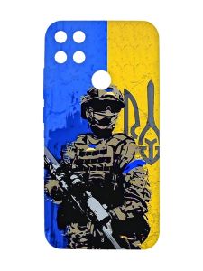 Матовий чохол з рожевими боками на Xiaomi Redmi 10C :: Солдат (патріотичний принт 350)