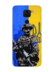 Матовий чохол з рожевими боками на Xiaomi Redmi Note 9 :: Солдат (патріотичний принт 350)