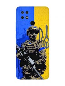 Матовий чохол з чорними боками на Xiaomi Redmi 10C :: Солдат (патріотичний принт 350)