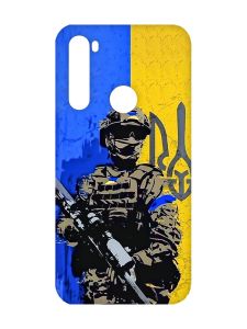 Матовий чохол з чорними боками на Xiaomi Redmi Note 8 :: Солдат (патріотичний принт 350)