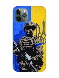 Чохол на iPhone 12 / 12 Pro :: Солдат (патріотичний принт 350)