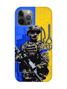 Чохол на iPhone 12 Pro Max :: Солдат (патріотичний принт 350)
