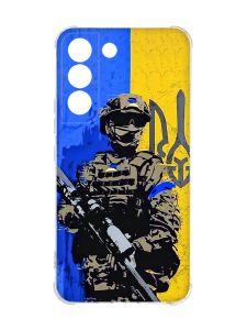 Чохол із потовщеними кутами на Samsung Galaxy S22 :: Солдат (патріотичний принт 350)