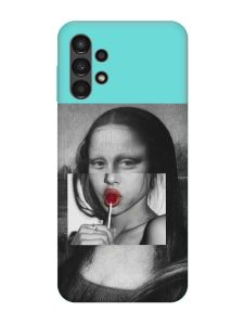 Матовий бірюзовий чохол на Samsung Galaxy A13 4G :: Сучасна Мона Ліза (принт 351)