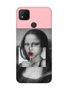 Матовий рожевий чохол на Xiaomi Redmi 9C/10A :: Сучасна Мона Ліза (принт 351)