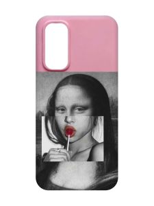 Матовий рожевий чохол на Xiaomi Redmi Note 11 4G :: Сучасна Мона Ліза (принт 351)