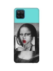Матовий бірюзовий чохол на Samsung Galaxy A12 :: Сучасна Мона Ліза (принт 351)