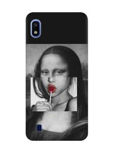 Матовий чорний чохол на Samsung Galaxy A10 (2019) A105 :: Сучасна Мона Ліза (принт 351)