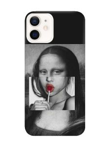 Матовий чорний чохол на Apple iPhone 12 / 12 Pro (6.1) :: Сучасна Мона Ліза (принт 351)