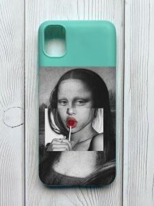 Матовий бірюзовий чохол на Samsung Galaxy A04E / A042 :: Сучасна Мона Ліза (принт 351)