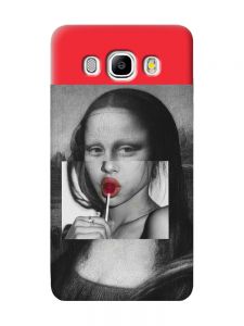 Матовий червоний чохол на Samsung Galaxy J5 (2016) J510 :: Сучасна Мона Ліза (принт 351)
