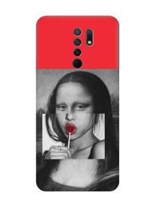 Матовий червоний чохол на Xiaomi Redmi 9 :: Сучасна Мона Ліза (принт 351)