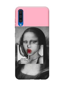 Матовий рожевий чохол на Samsung Galaxy A50 (2019) A505/A30s :: Сучасна Мона Ліза (принт 351)