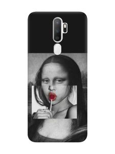 Матовий чорний чохол на Oppo A5 :: Сучасна Мона Ліза (принт 351)