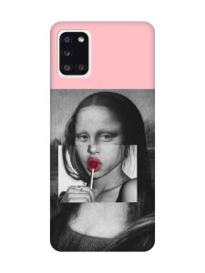 Матовий рожевий чохол на Samsung Galaxy A31 :: Сучасна Мона Ліза (принт 351)