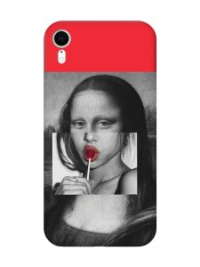 Матовий червоний чохол на Apple iPhone XR :: Сучасна Мона Ліза (принт 351)