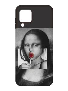 Матовий чорний чохол на Samsung Galaxy M32 / A22 / M22 4G :: Сучасна Мона Ліза (принт 351)
