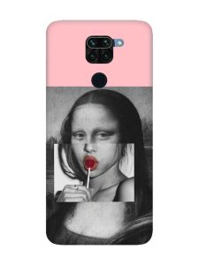 Матовий рожевий чохол на Xiaomi Redmi Note 9 :: Сучасна Мона Ліза (принт 351)