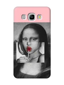 Матовий рожевий чохол на Samsung Galaxy J5(2016) J510 :: Сучасна Мона Ліза (принт 351)