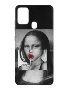 Матовий чорний чохол на Samsung Galaxy M30s/M21 :: Сучасна Мона Ліза (принт 351)