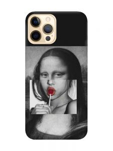 Матовий чорний чохол на Apple iPhone 12 Pro Max :: Сучасна Мона Ліза (принт 351)