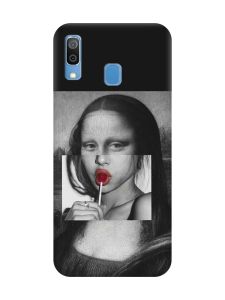 Матовий чорний чохол на Samsung Galaxy A30 (2019) / A20 (2019) :: Сучасна Мона Ліза (принт 351)