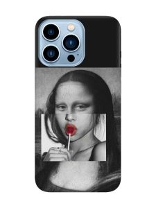 Матовий чорний чохол на Apple iPhone 13 Pro Max :: Сучасна Мона Ліза (принт 351)