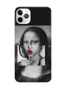 Матовий чорний чохол на iPhone 11 Pro Max (6.5) :: Сучасна Мона Ліза (принт 351)