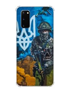 Чохол із потовщеними кутами на Samsung Galaxy S20 Plus :: Військовий (патріотичний принт 349)