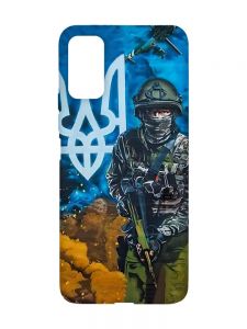 Матовий чохол з червоними боками на Xiaomi Redmi Note 11 4G :: Військовий (патріотичний принт 349)