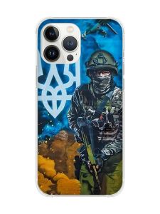 Чохол із потовщеними кутами на iPhone 14 Pro Max :: Військовий (патріотичний принт 349)