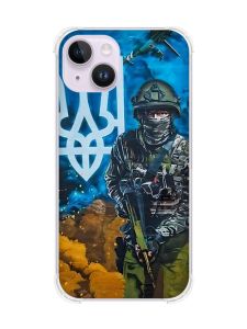 Чохол із потовщеними кутами на iPhone 14 :: Військовий (патріотичний принт 349)