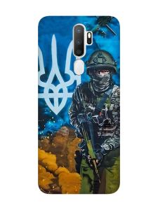 Матовий чохол з чорними боками на Oppo A5 :: Військовий (патріотичний принт 349)