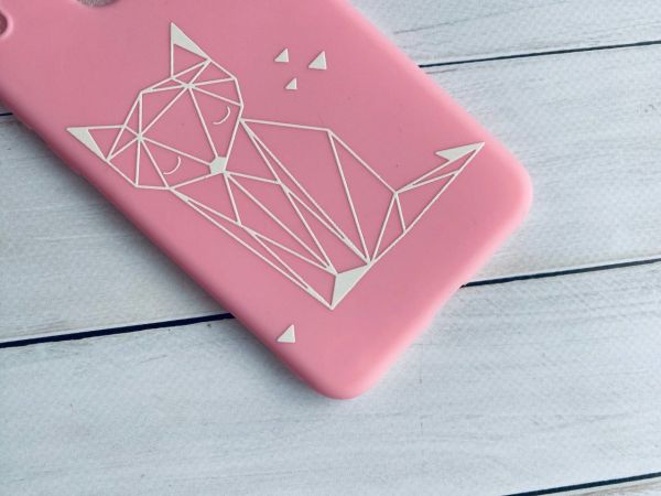 Матовий рожевий чохол на Xiaomi Redmi 10C Лисиця (принт 127)