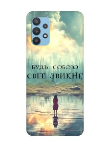 Матовий чохол з чорними боками на Samsung Galaxy A32 :: Будь собою (принт 356)