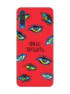 Матовий червоний чохол на Samsung Galaxy A50 (2019) A505/A30s :: Очі (принт 358)