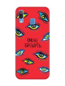 Матовий червоний чохол на Samsung Galaxy A30 (2019) / A20 (2019) :: Очі (принт 358)