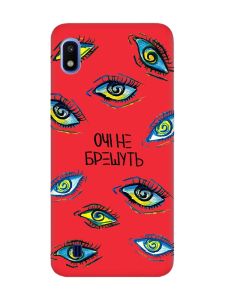 Матовий червоний чохол на Samsung Galaxy A10 (2019) A105 :: Очі (принт 358)